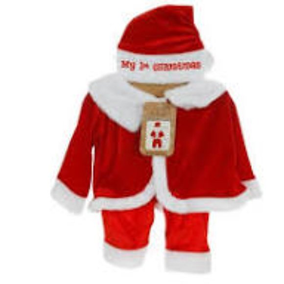 MR CLAUS BABY MY 1ST CHRISTMAS 3 PC SANTA SUIT SET 12 MTHS🆕FAST😮💨⚡🚚 - Picture 1 of 16